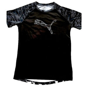 𝅺puma Youth Large Boy’s Dri Fit Short Sleeved Black Top, Preloved